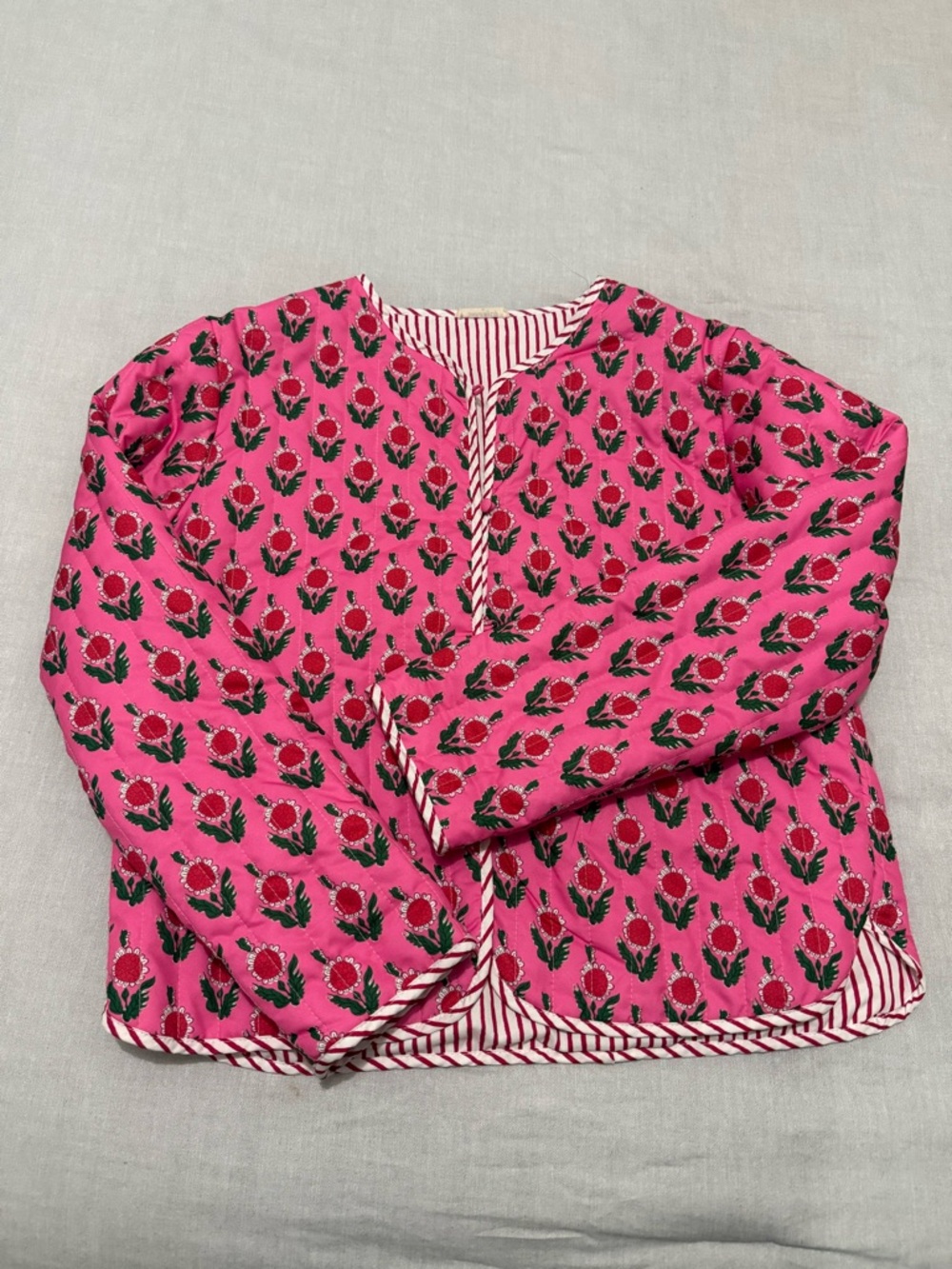 Sunday Up a Reversible Pink and White Striped Top